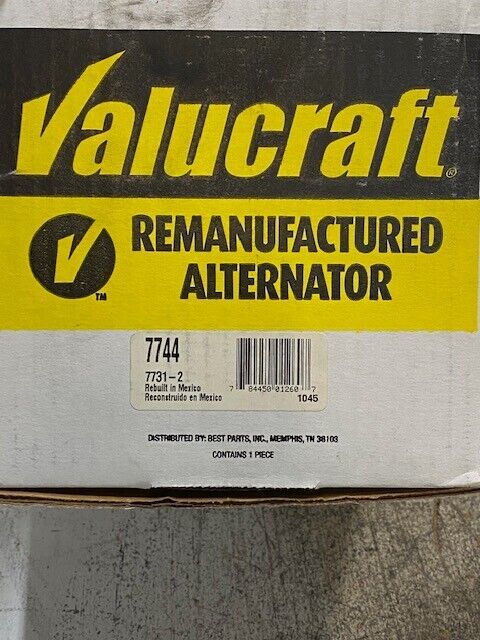 Valucraft Remanufactured Alternator 7744, 7731-2, 1045