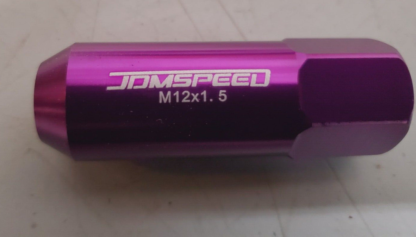 40 Qty of JDMSPEED Purple Aluminum Tuner Racing Lug Nuts M12X1.5 (40 Qty)