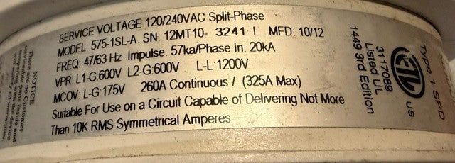 Teco ZapCap Systems M-Ti Meter Treater 575-1SL-A Surge Protection Device