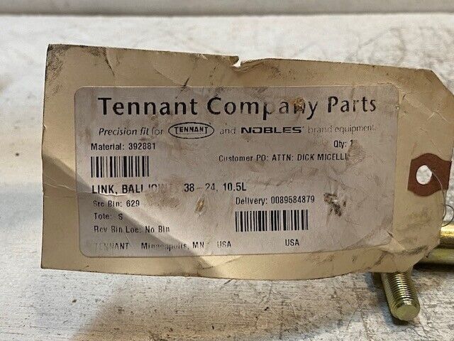 Tennant 392881 Ball Joint Link .38-24 | 10-1/2" Long