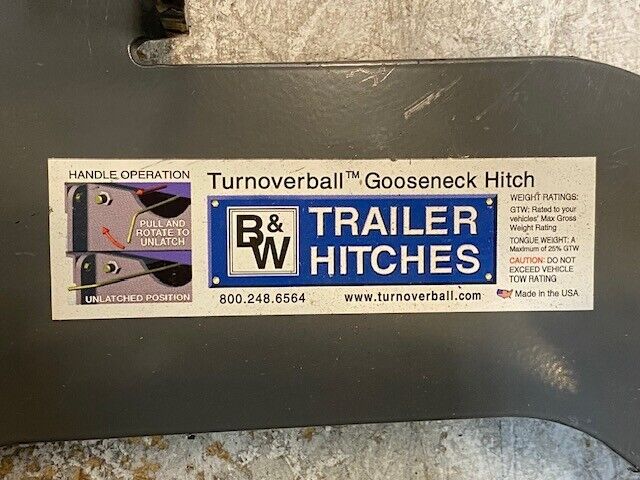 B&W Trailer Hitches Turnoverball Gooseneck Hitch Bracket Piece 20" x 10"