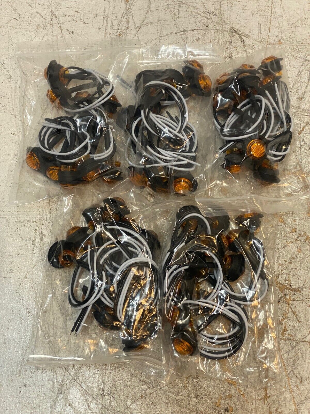 4 Boxes of 50-Pack Mini Round 3/4" Clear Lens Amber LED Buttons (200 Qty Total)