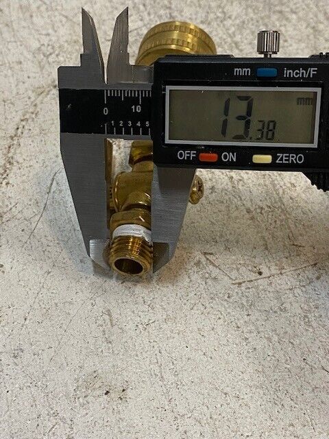 AB Ground Plug Valve 2-Way Brass Lever External Drain - MEASUREMENTS PICTURED