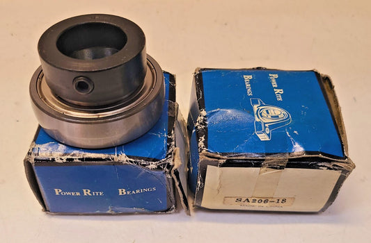 2 Quantity of Power Rite Insert Bearings SA206-18 (2 Qty)