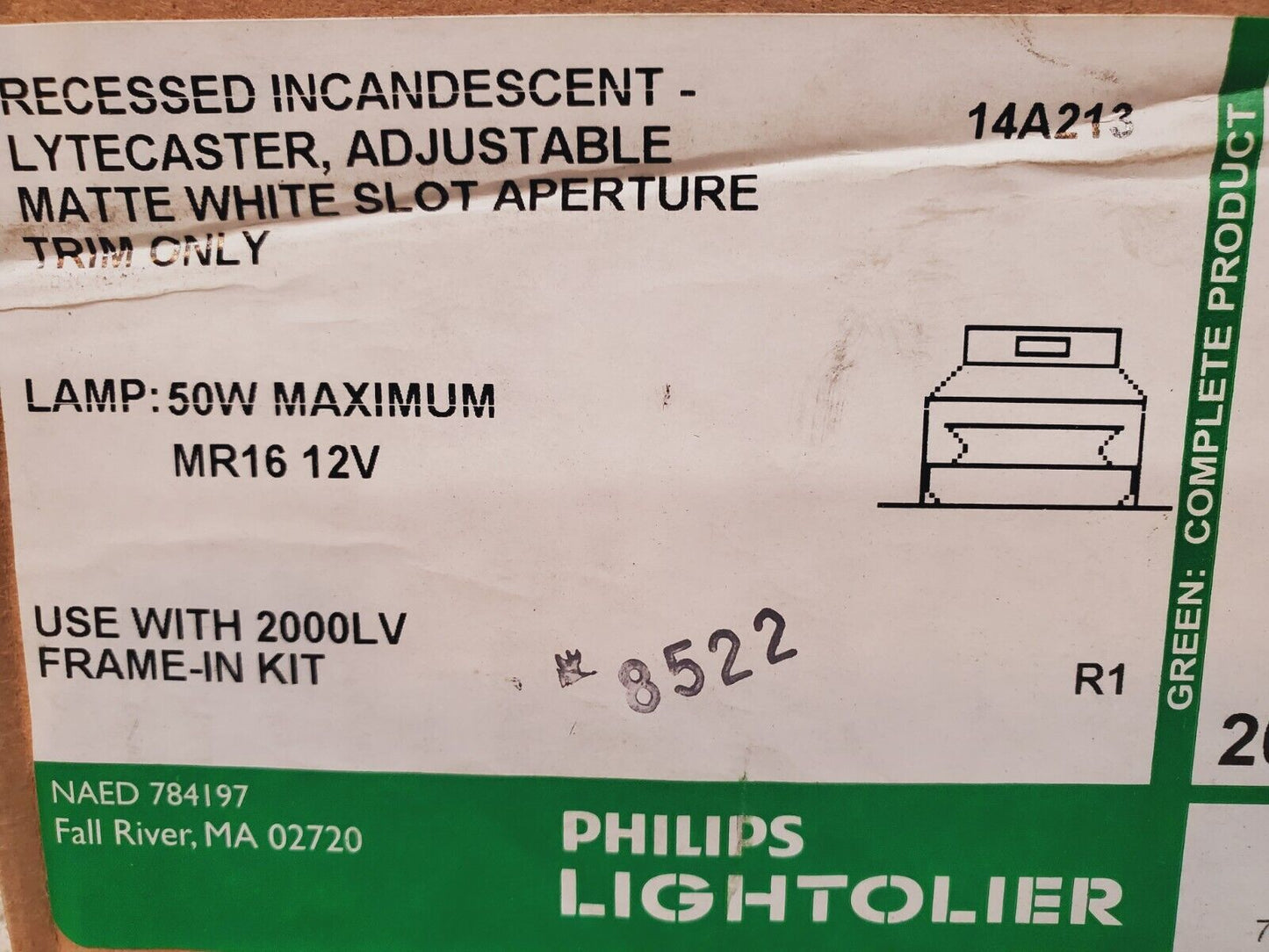 Philips Lightolier Recessed Incandescent Lytecaster 14A213 | 1371R MR16 | 12V