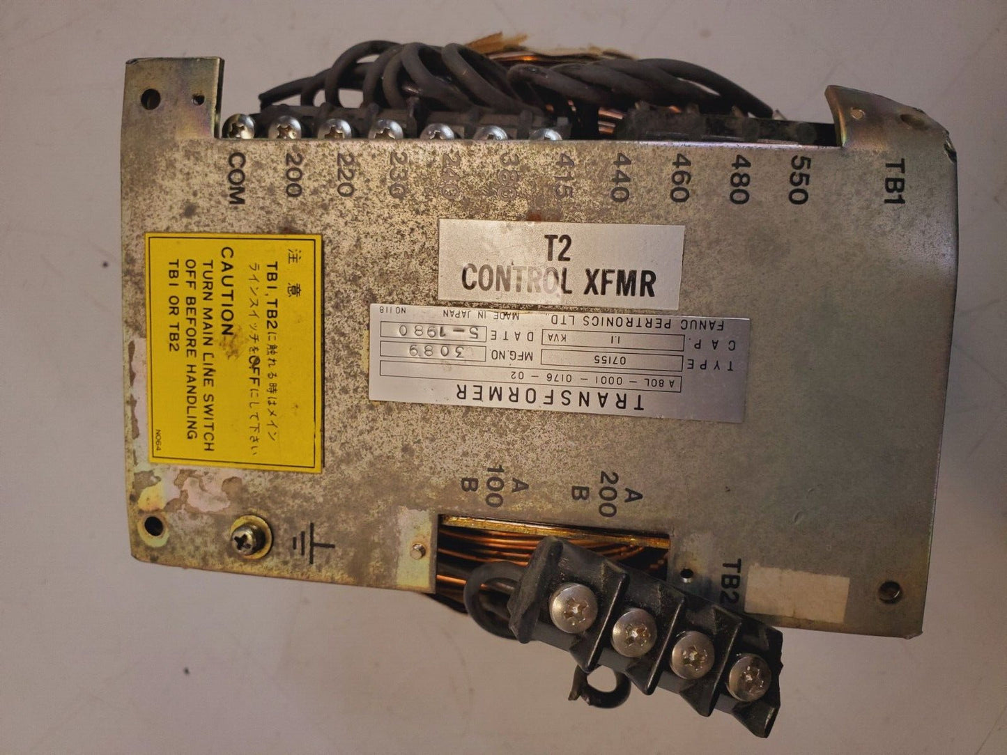 Fanuc Transformer A80L-0001-0176-02 | Type 07155 | 1.1 KVA CNC