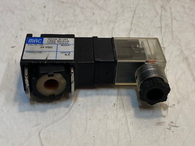 MAC Pneumatic Solenoid Valve 24 VDC 8.5 Watts 3-1/2" Long 1-3/4" Wide 1" Thick