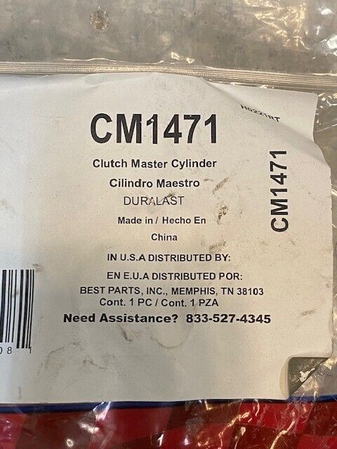 Duralast CM1471 Clutch Master Cylinder 350187X | AM-77