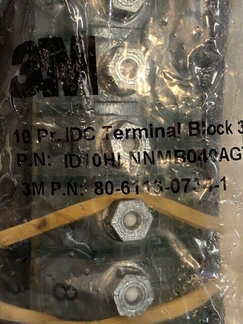 3 Qty of 3M 10 Pr. IDC Terminal Blocks 30" Aircore Cable 80-6113-0734-1 (3 Qty)