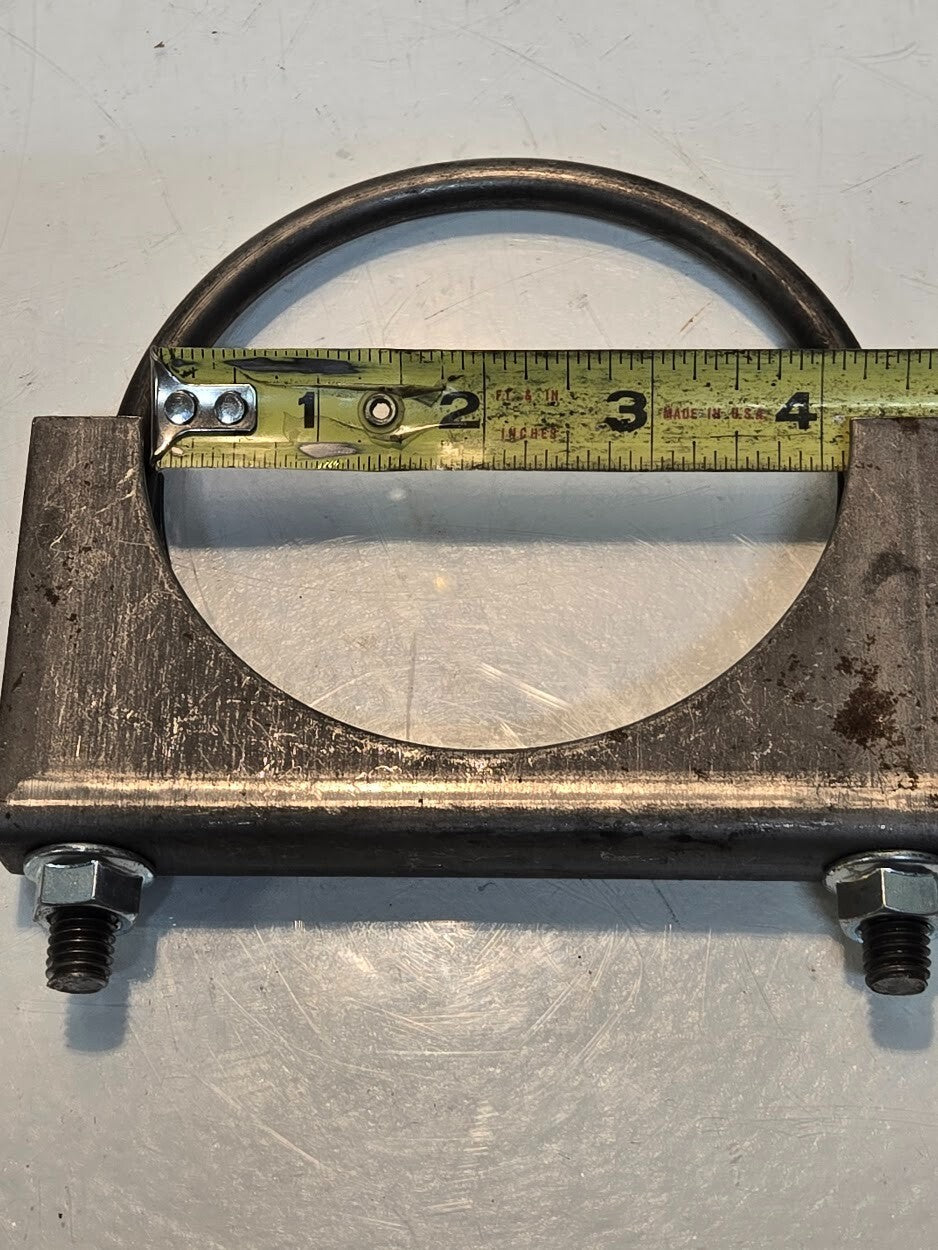6 Quantity of 4" Exhaust Clamps 3/8" Threaded Ends 0.9lbs Each (6 Quantity)
