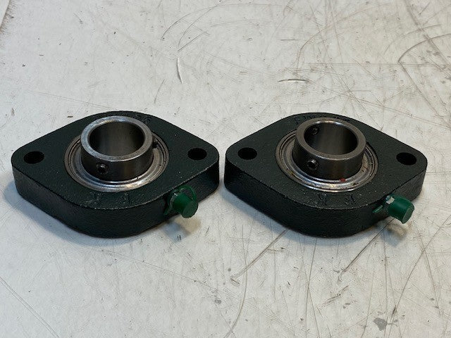 2 Qty of FK 2-Bolt Flanges FW205 w/ Insert Bearings SSB205 | 25mm Bore (2 Qty)
