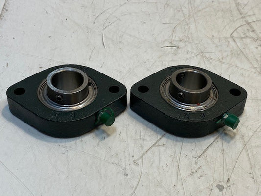2 Qty of FK 2-Bolt Flanges FW205 w/ Insert Bearings SSB205 | 25mm Bore (2 Qty)