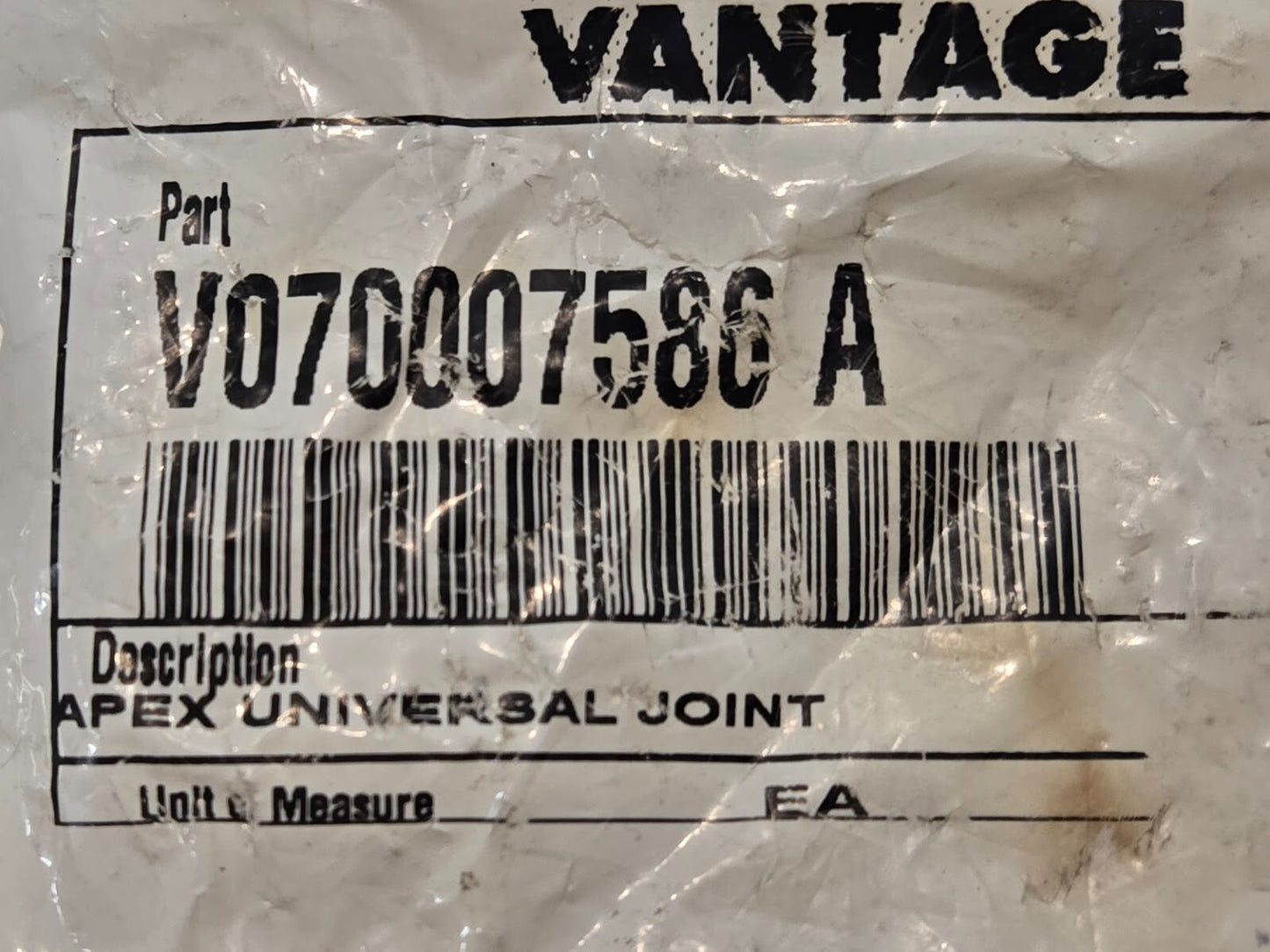 Vantage Apex Universal Joint V070007586A for Bowling Pin Setter | 09/06