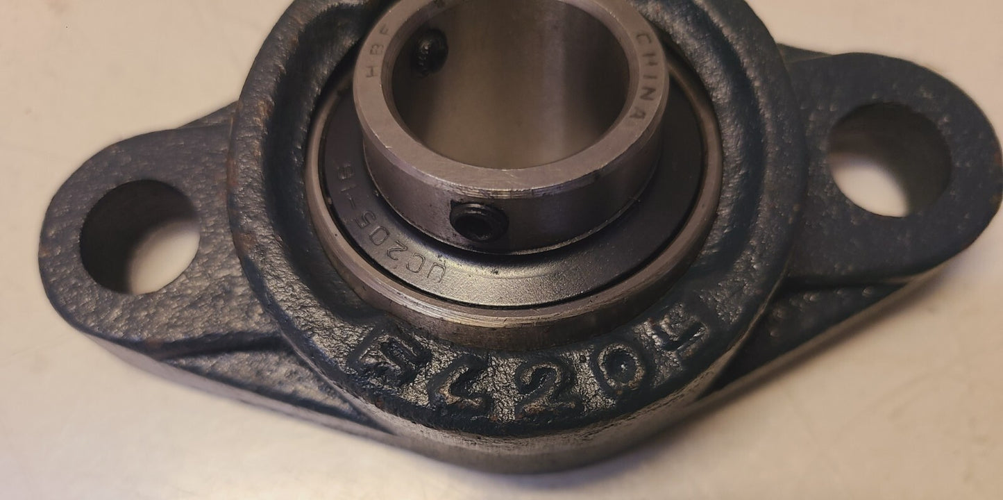 2 Quantity of HBF 2-Bolt Flange Bearings 1" FL205 | UC205-16 (2 Qty)