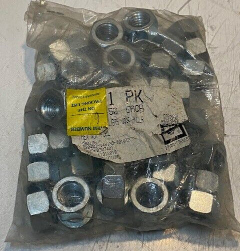 BAG OF 50 EARNEST MACHINE PRODUCTS HEX JAM NUTS 5/16-18 GR5 J995 ZNCLR