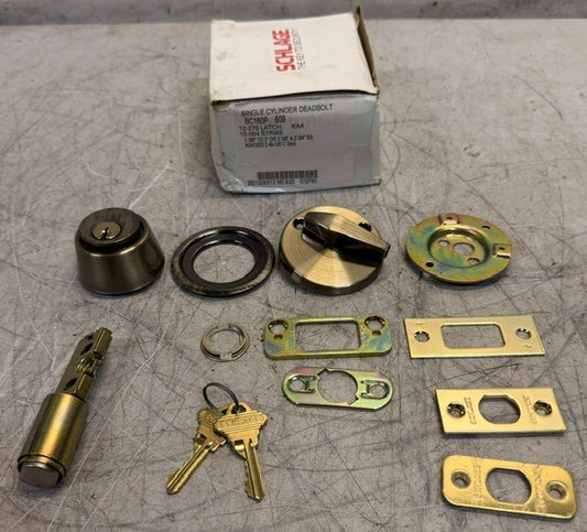 Schlage BC160P Single Cylinder Dealbolt Replacement Kit With Keys Lock Hardware