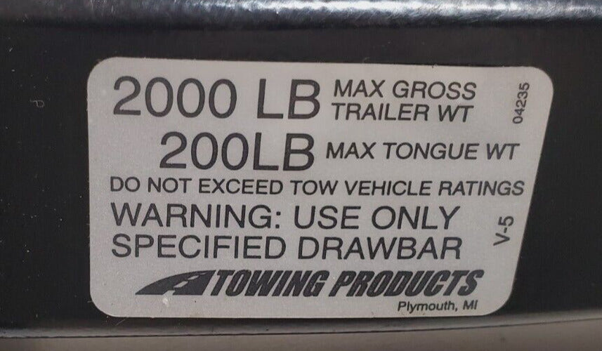 Hidden Hitch Receiver Hitch 60834 | 2000 Lb Gross Trailer WT | 200 Lb Tongue WT