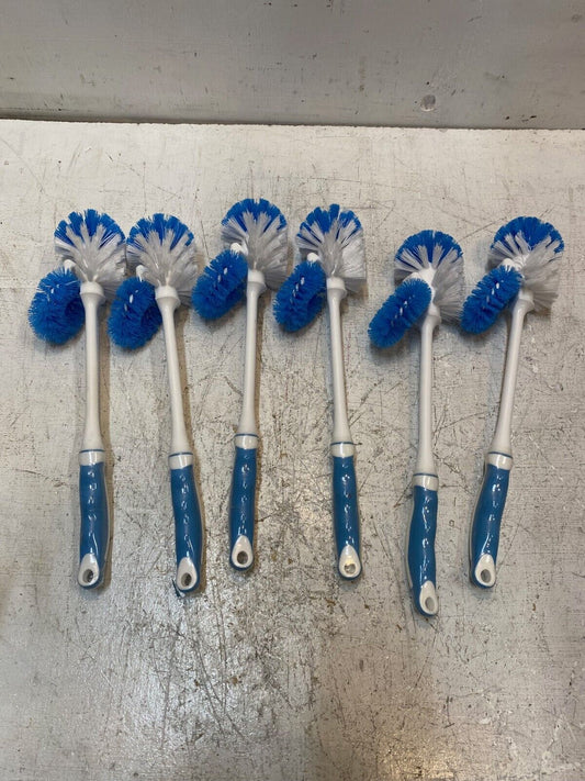 6 Quantity of Under The Rim Toilet Bowl Brush Blue & White (6 Quantity)