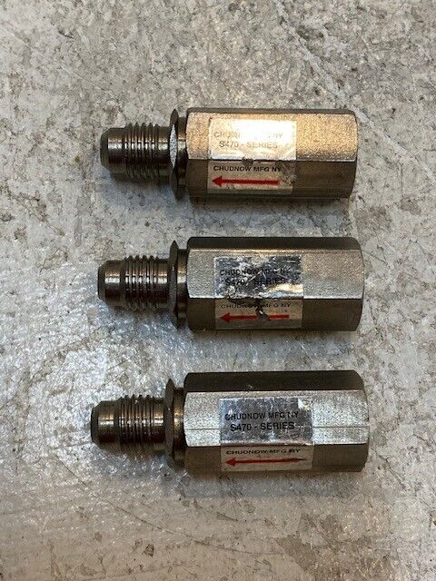 3 Qty of Chudnow MFG NY S470 - Series Check Valve Backflow Preventers (3 Qty)