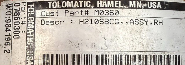 Tolomatic H210 Series Single Acting Ductile Iron Caliper Disc Brake 07860300