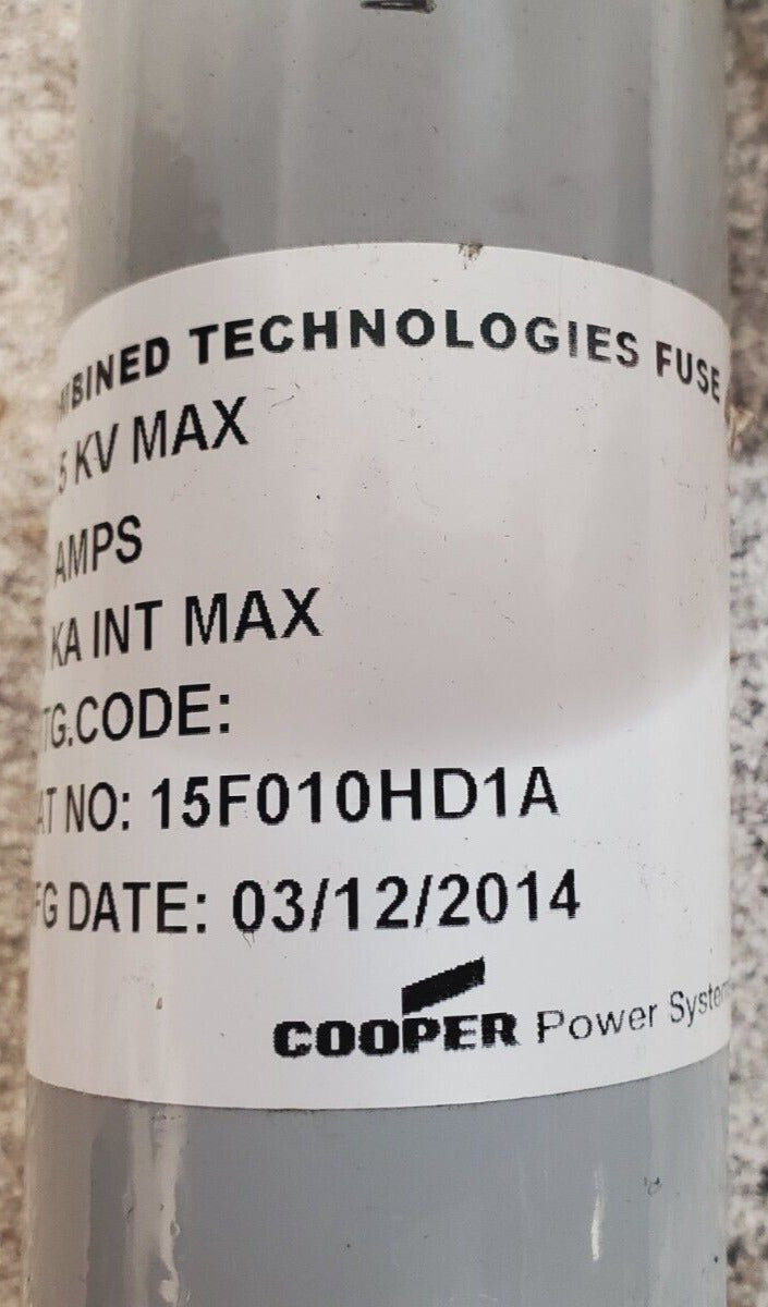 Cooper Combined Technologies Fuse 15F010HD1A | 10A | 15.5KV MAX | 50KA INT MAX