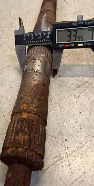 Splined Metal Drive Shaft 27" Steel Power Transmission Mechanical Assembly