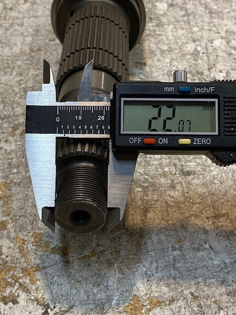 Gear Shaft 14-1/4" Long 44mm 34-Spline End 35mm 32-Spline End 22mm Thread