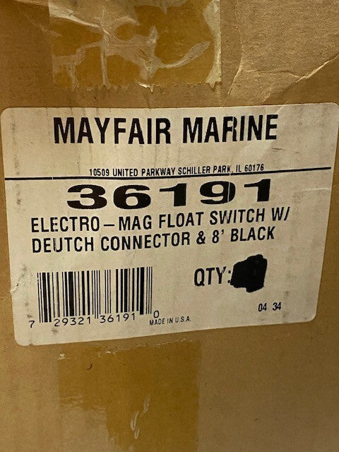 2 Qty of Mayfair Marine Electro-Mag Float Switch w/ Deutch Connector 3617 -2 Qty