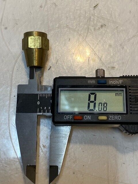 38 Quantity of Brass Flared Tube Hex Nuts 22mm L 11mm ID 8mm Nose (38 Quantity)