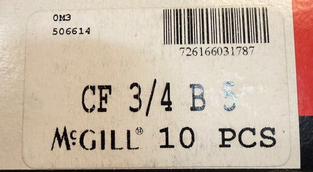 Box Of 10 McGill Cam Follower Bearings CF 3/4 B5 Roller Track Guide Bearing Set
