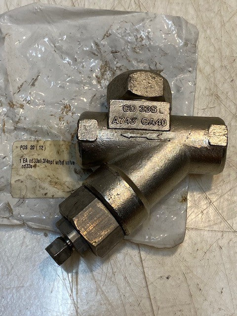 Armstrong CD 33S A743 CA40 Disc Steam Trap CD33SL 600Psig 3/4" NPT