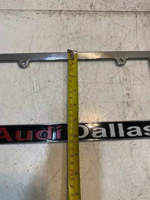 2 Quantity of Audi Dallas License Plate Frame 2-Hole 12" L 6-1/4" W (2 Quantity)