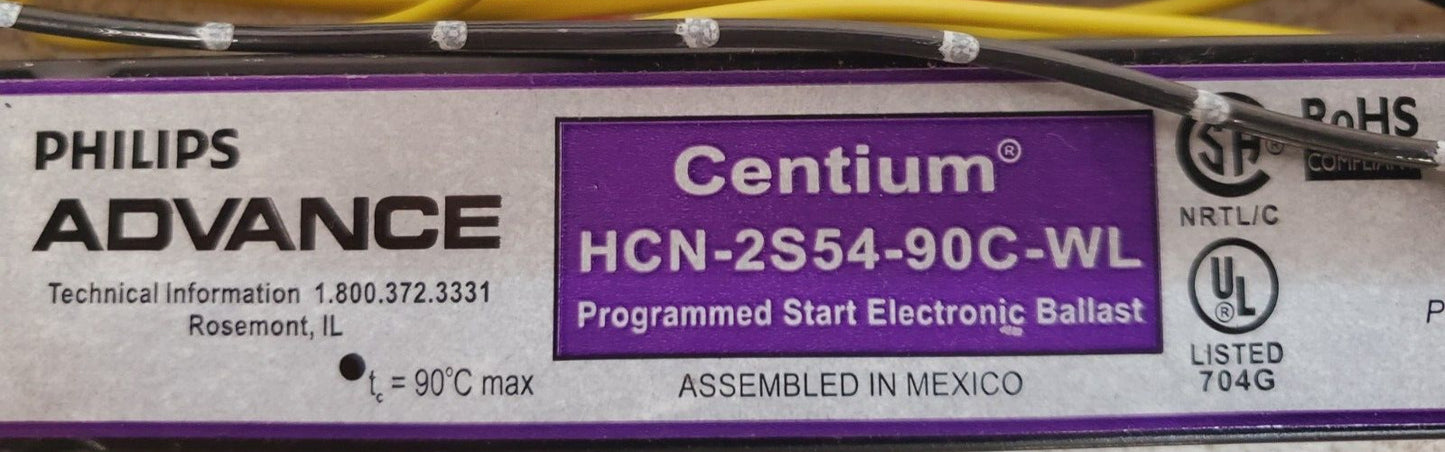 Philips Advance Fluorescent Ballast Centium HCN-2S54-90C-WL