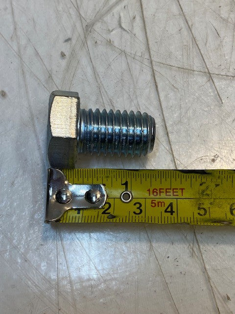 32 Quantity of Zinc Plated Hex Head Steel Bolts 1-1/4" L 16mm Thread (32 Qty)