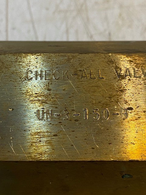Check-All Hydraulic One Way Valve UN-3-150-B Pressure Relief Valve