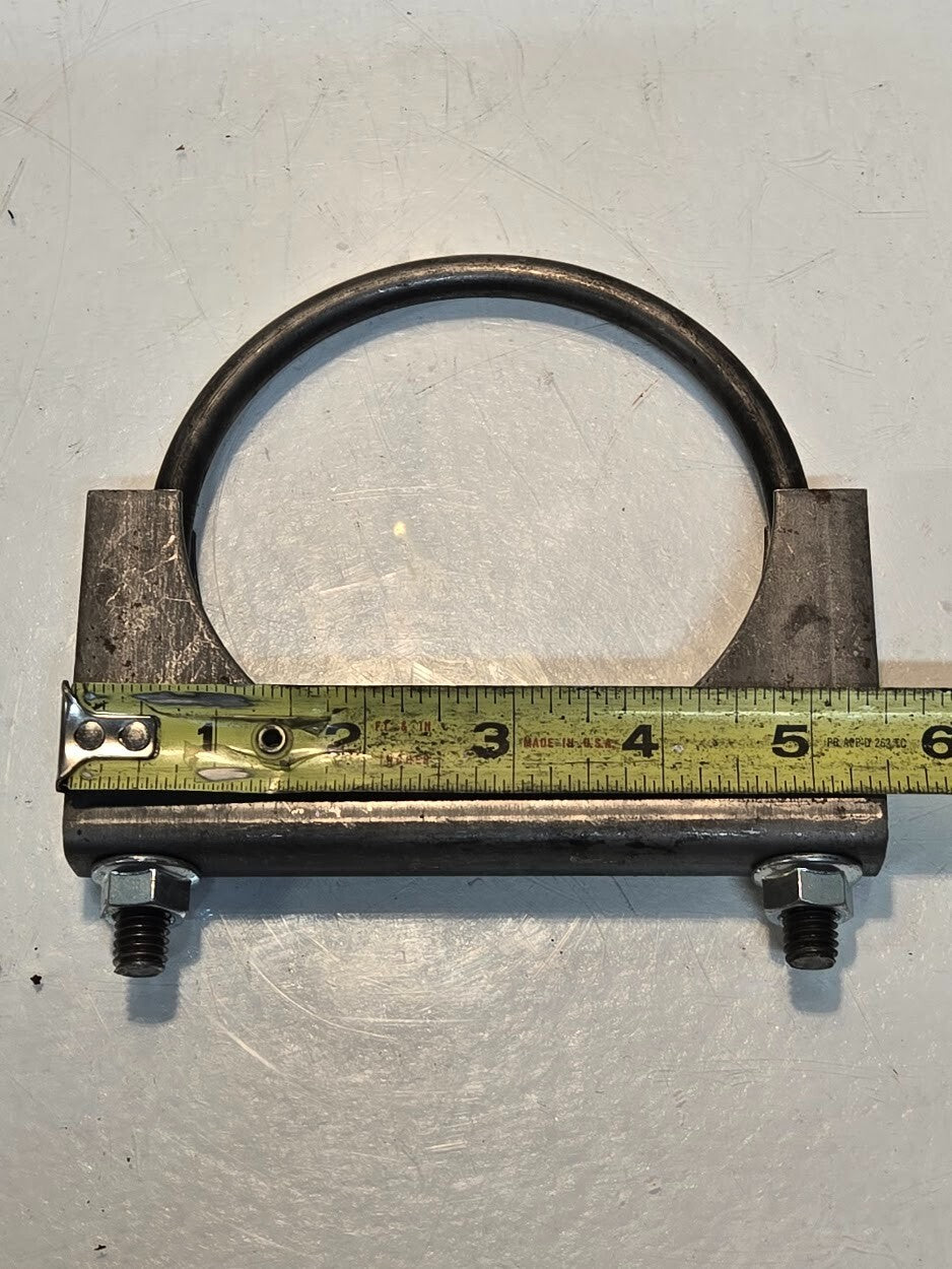 6 Quantity of 4" Exhaust Clamps 3/8" Threaded Ends 0.9lbs Each (6 Quantity)