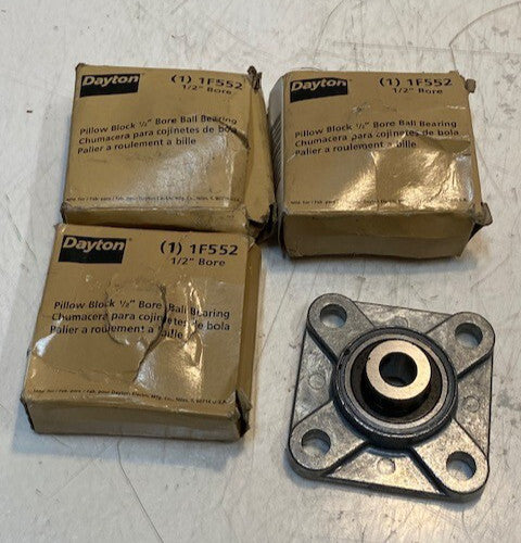 3 Quantity of Dayton 1F552 Ball Bearing Flange Units (3 Quantity)
