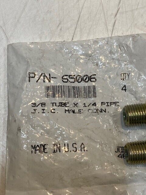4 Qty of Steel Flared Tube Male Connectors 65006 3/8 Tube x 1/4 Pipe (4 Qty)