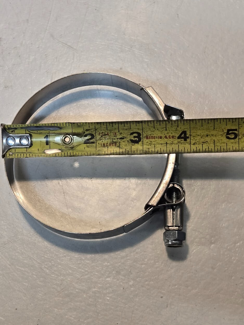 10 Quantity of Breeze T-Bolt Hose Clamps Min Diameter 3.25" SS Band (10 Qty)