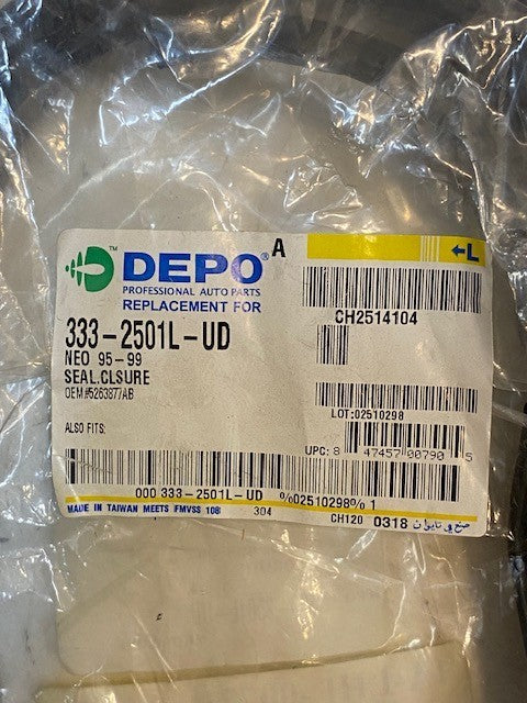 Depo 333-2501L-UD Dodge Neon 95-99 Headlight Gasket Seal Closure