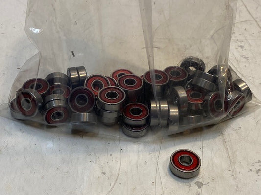 60 Quantity of Speed Metal Skateboard Bearings 22x8x7mm Red (60 Quantity)