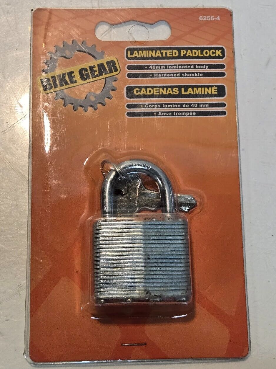 4 Quantity of Bike Gear 6255-4 Laminated Padlocks 072774625543 (4 Quantity)