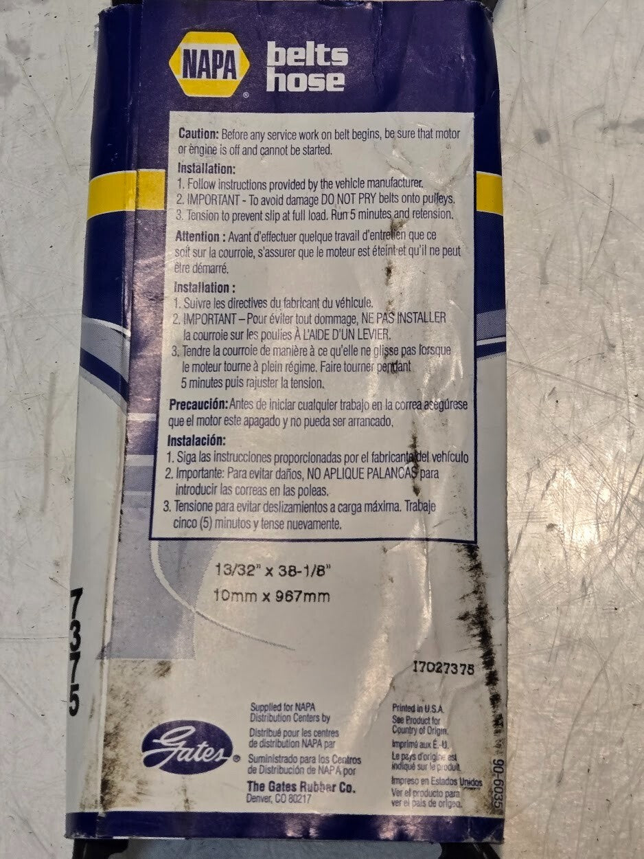 NAPA XL V-Belt 25 7375 | 029769103074 | 13/32" x 38-1/8"