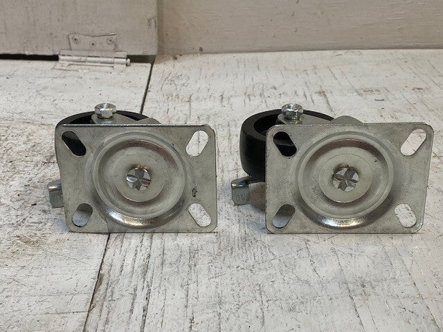 2 Pack of Standard Plate Casters 105mm Base 75mm OD 32mm Treadwidth(2 Quantity)