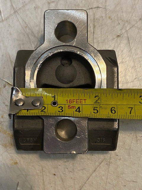 Hydraulic Valve Body Manifold CF8M 316 | 3-1/4" Long 2-3/8" Wide 34mm Bore