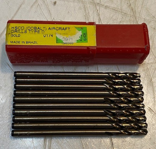 PACK OF 10 DORMER HSCO COBALT AIRCRAFT DRILLS TYPE D | A743 N-18 10 DRILL BITS