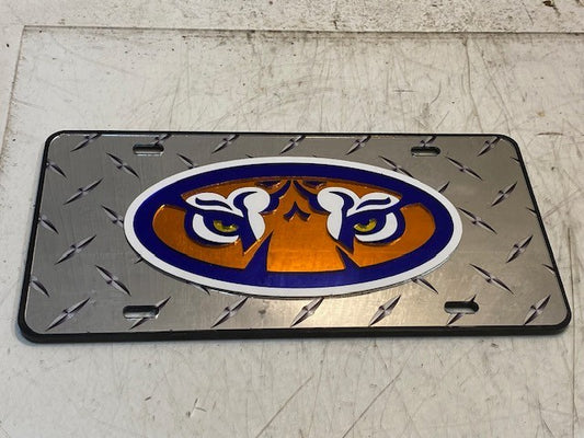 Laser Diamond Plate Auburn Tigers Novelty License Plate 11-3/4" x 5-3/4"