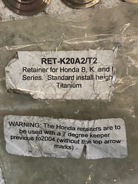 16 Quantity of RET-K20A2/T2 Titanium Valve Retainers for Honda (16 Quantity)