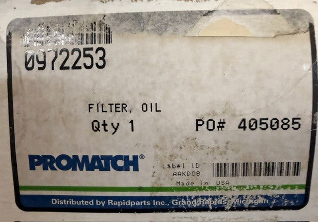 2 Quantity Promatch White Spin On Filter 0972253 Hydraulic Oil Filtration Units