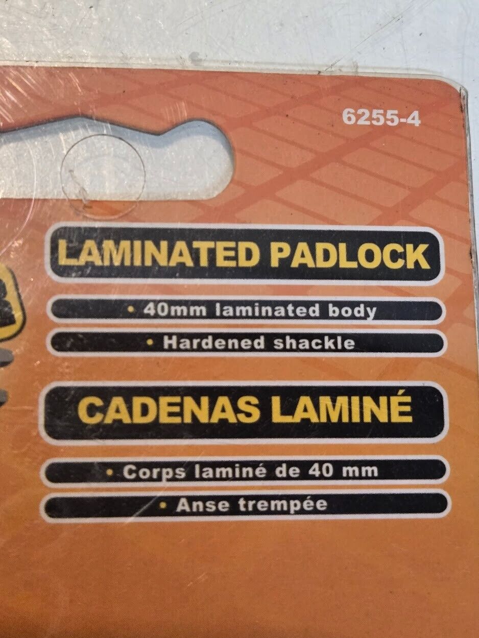 4 Quantity of Bike Gear 6255-4 Laminated Padlocks 072774625543 (4 Quantity)